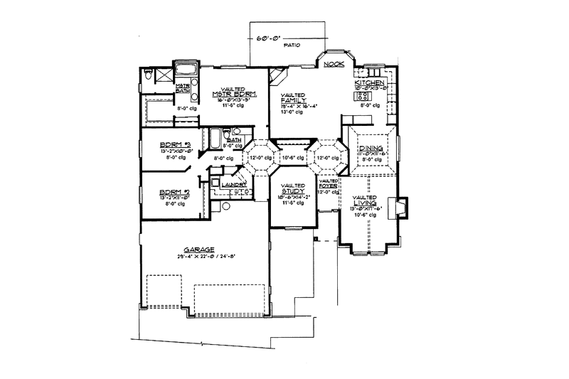 Home Plan - Floor Plan - Main Floor for Ranch House Plan #997-24 - 3 bed, 2 bath