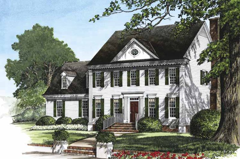Home Plan - Exterior - Front Elevation 4 for Classical House Plan #137-314 - 3 bed, 2.5 bath