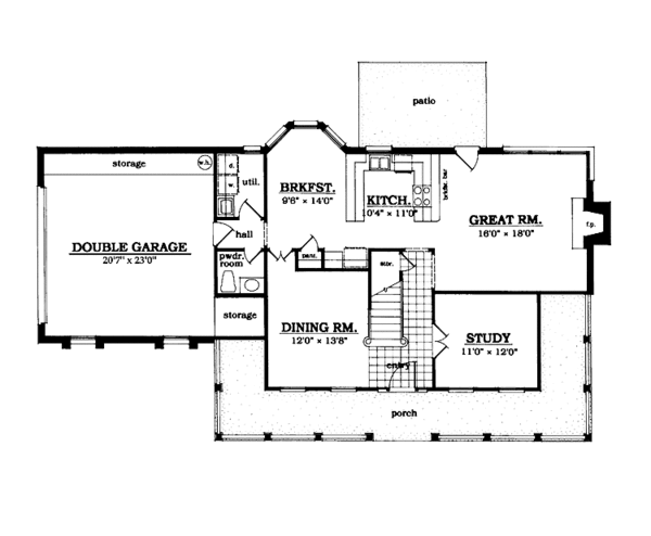 Architectural House Design - Country Floor Plan - Main Floor Plan #42-688
