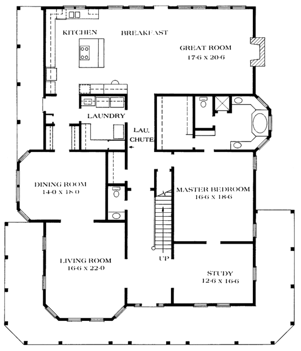 House Blueprint - Victorian Floor Plan - Main Floor Plan #1014-51