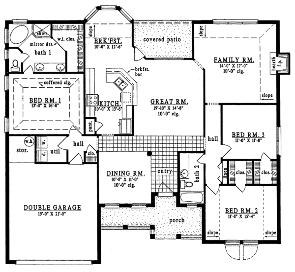 House Design - Country Floor Plan - Main Floor Plan #42-520