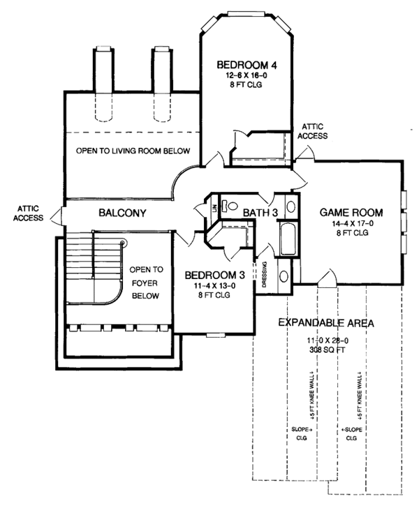 House Plan Design - Mediterranean Floor Plan - Upper Floor Plan #952-281