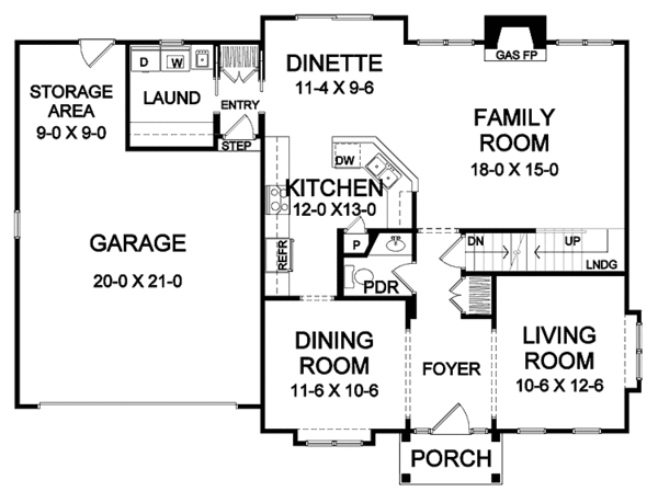 Home Plan - Traditional Floor Plan - Main Floor Plan #328-371