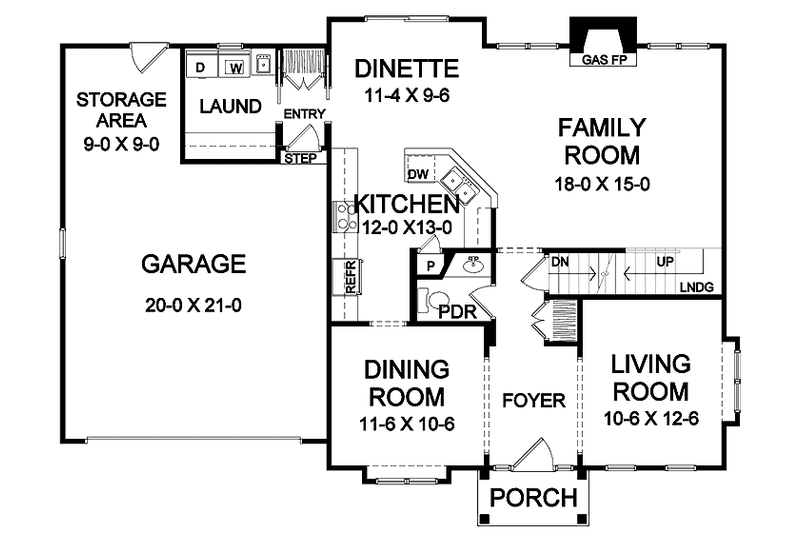 Dream House Plan - Floor Plan - Main Floor for Traditional House Plan #328-371 - 3 bed, 2.5 bath