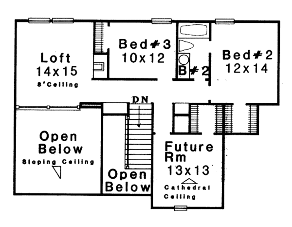 House Plan Design - Country Floor Plan - Upper Floor Plan #310-1209
