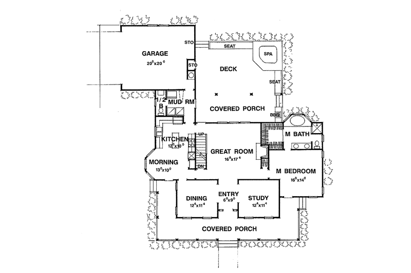 Dream House Plan - Floor Plan - Main Floor for Country House Plan #472-220 - 3 bed, 2.5 bath