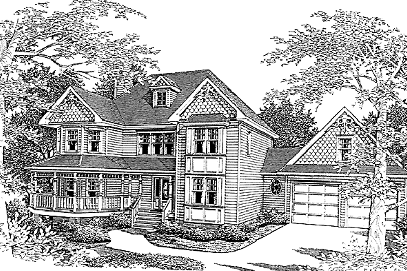 Dream House Plan - Victorian Exterior - Front Elevation Plan #10-283