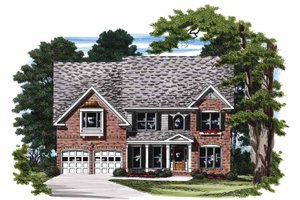 Colonial Exterior - Front Elevation Plan #927-677
