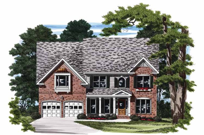Architectural House Design - Colonial Exterior - Front Elevation Plan #927-677
