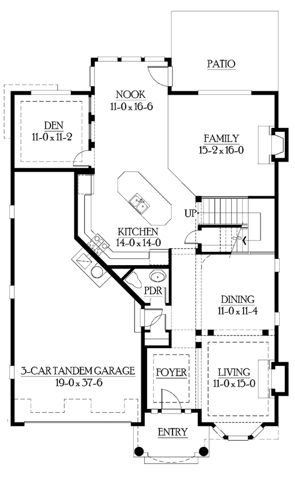 Home Plan - Craftsman Floor Plan - Main Floor Plan #132-462