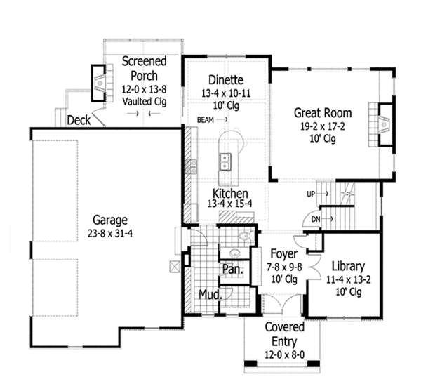 Home Plan - Traditional Floor Plan - Main Floor Plan #51-1105