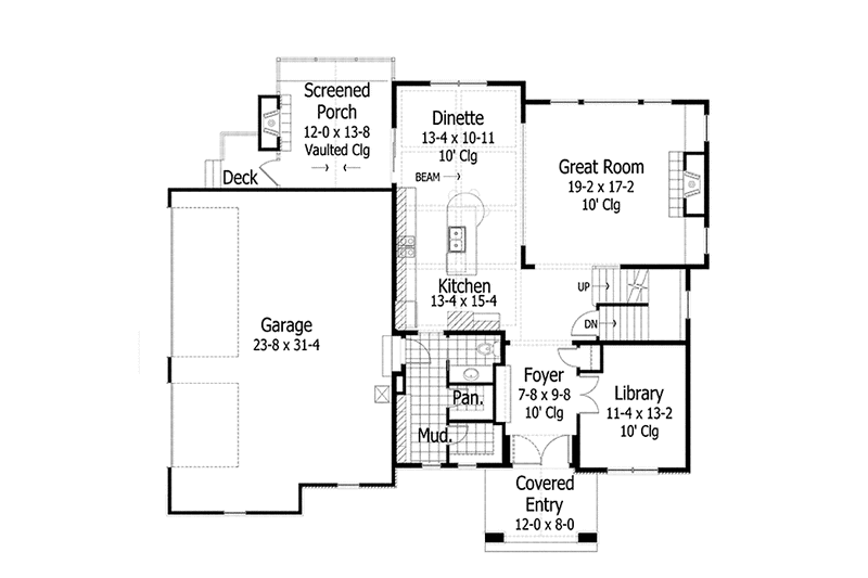 Home Plan - Floor Plan - Main Floor for Traditional House Plan #51-1105 - 3 bed, 2.5 bath
