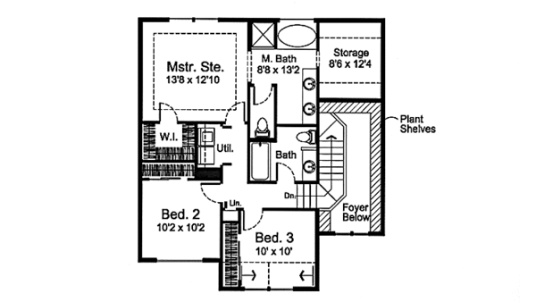 Architectural House Design - Country Floor Plan - Upper Floor Plan #997-1