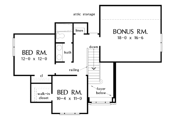 Home Plan - Traditional Floor Plan - Upper Floor Plan #929-389