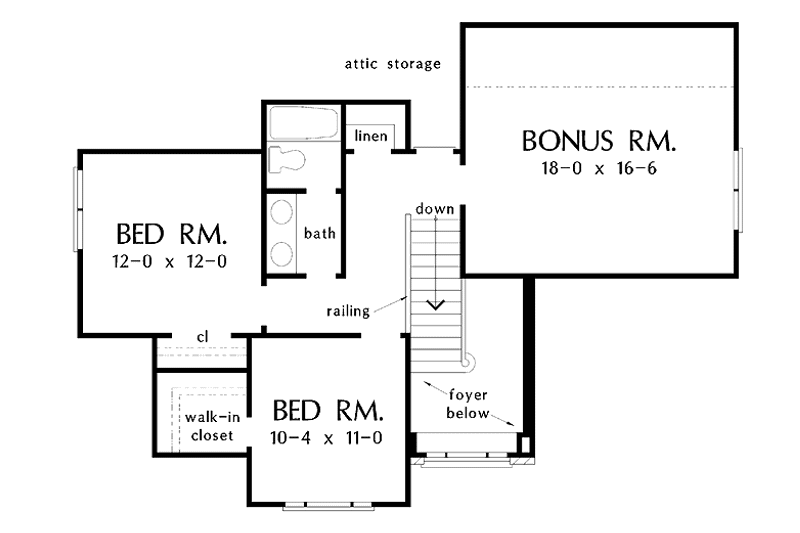 Home Plan - Floor Plan - Upper Floor for Traditional House Plan #929-389 - 3 bed, 2.5 bath