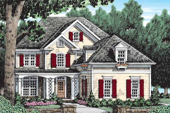 Exterior - Front Elevation 3 for Country House Plan #927-913 - 3 bed, 3.5 bath