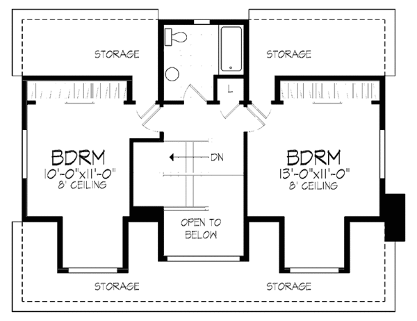 House Design - Colonial Floor Plan - Upper Floor Plan #320-1343