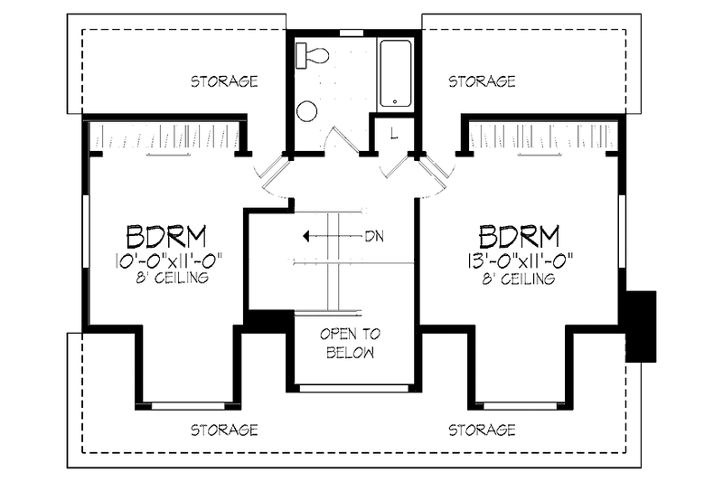 Home Plan - Floor Plan - Upper Floor for Colonial House Plan #320-1343 - 3 bed, 2 bath