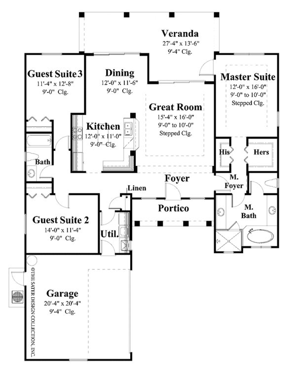 House Design - Country Floor Plan - Main Floor Plan #930-368