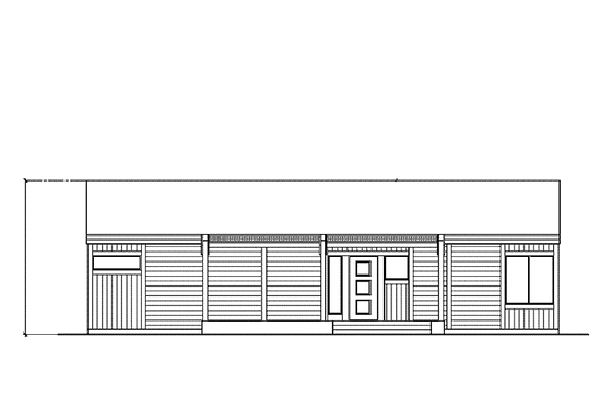 Exterior - Rear Elevation for Contemporary House Plan #569-27 - 3 bed, 2 bath