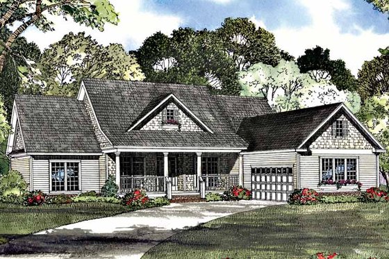 Exterior - Front Elevation 3 for Country House Plan #17-3090 - 4 bed, 2.5 bath