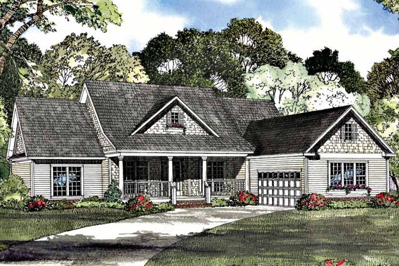 Architectural House Design - Exterior - Front Elevation 3 for Country House Plan #17-3090 - 4 bed, 2.5 bath