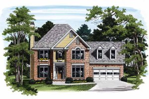 Colonial Exterior - Front Elevation Plan #927-384