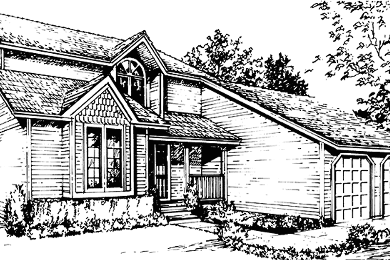 Home Plan - Prairie Exterior - Front Elevation Plan #320-1181
