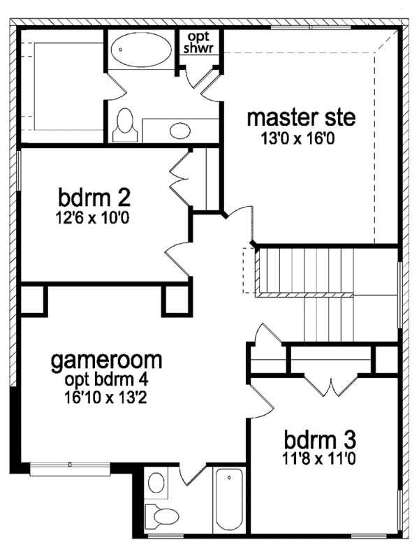 House Design - Traditional Floor Plan - Upper Floor Plan #84-651