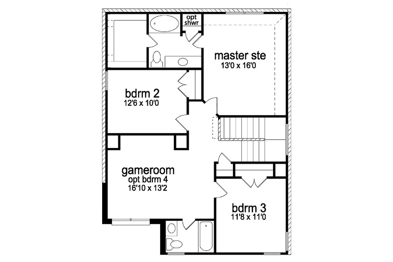Home Plan - Floor Plan - Upper Floor for Traditional House Plan #84-651 - 3 bed, 2.5 bath