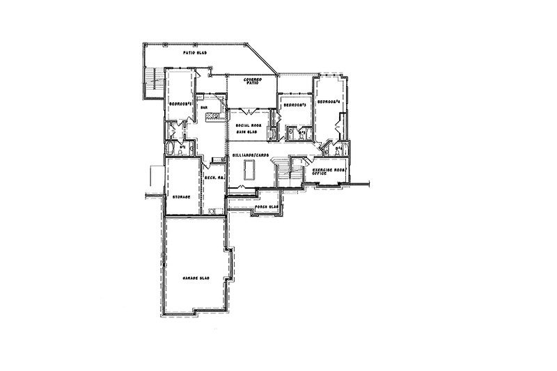 House Blueprint - Floor Plan - Lower Floor for Craftsman House Plan #54-270 - 5 bed, 5.5 bath