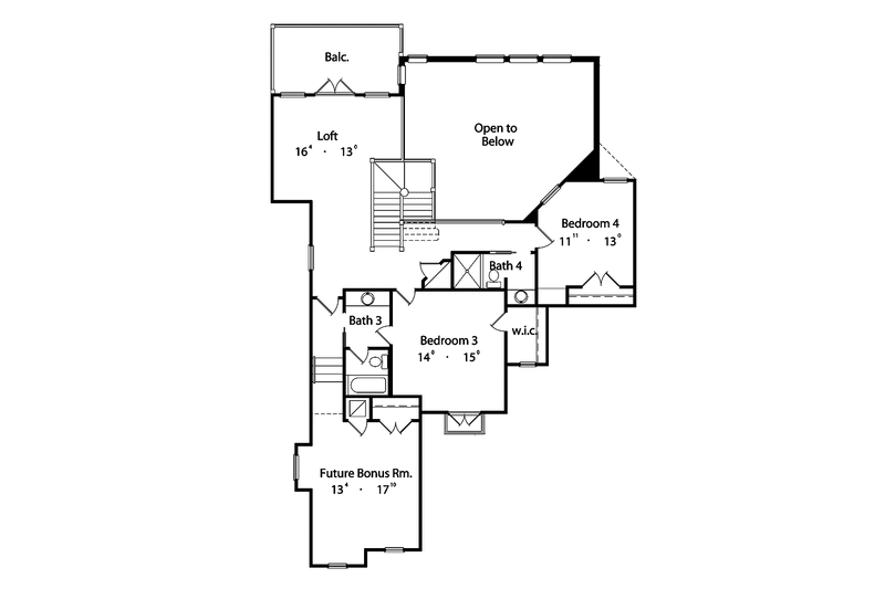 Home Plan - Floor Plan - Upper Floor for Mediterranean House Plan #417-748 - 4 bed, 4.5 bath