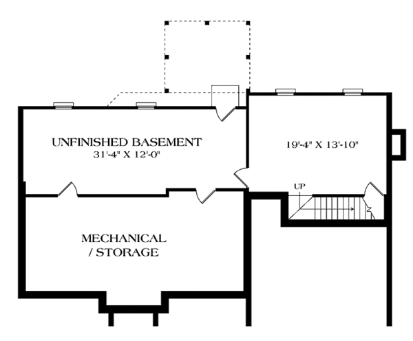 Home Plan - Traditional Floor Plan - Lower Floor Plan #453-491