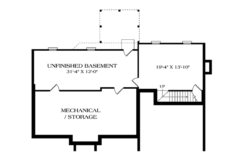House Blueprint - Floor Plan - Lower Floor for Traditional House Plan #453-491 - 4 bed, 2.5 bath