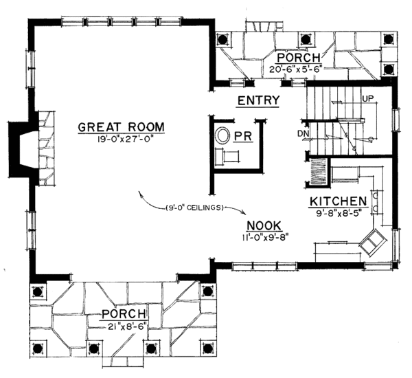 House Plan Design - Country Floor Plan - Main Floor Plan #1016-70