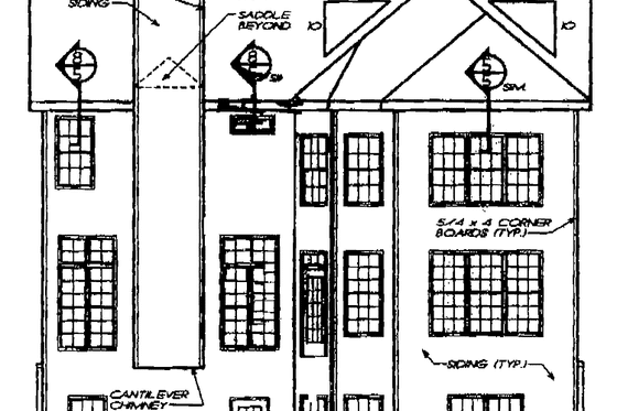 Exterior - Rear Elevation for Country House Plan #927-868 - 4 bed, 4 bath