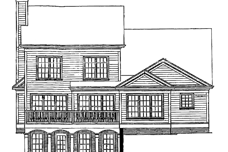 Dream House Plan - Exterior - Rear Elevation for Colonial House Plan #429-235 - 4 bed, 3.5 bath