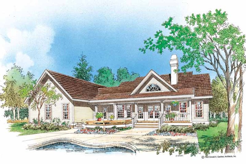 Dream House Plan - Exterior - Rear Elevation for Country House Plan #929-191 - 3 bed, 2.5 bath