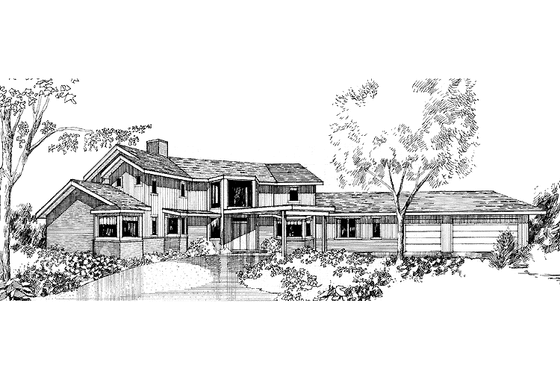 Exterior - Front Elevation 3 for Colonial House Plan #60-938 - 4 bed, 4.5 bath