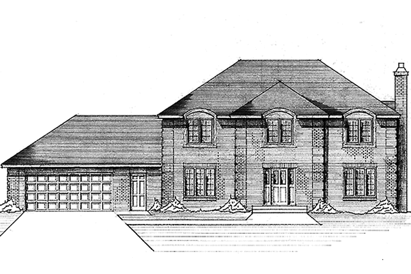 Architectural House Design - Exterior - Front Elevation 3 for European House Plan #51-877 - 4 bed, 2.5 bath