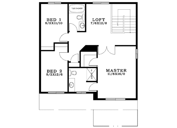 Craftsman Floor Plan - Upper Floor Plan #943-11