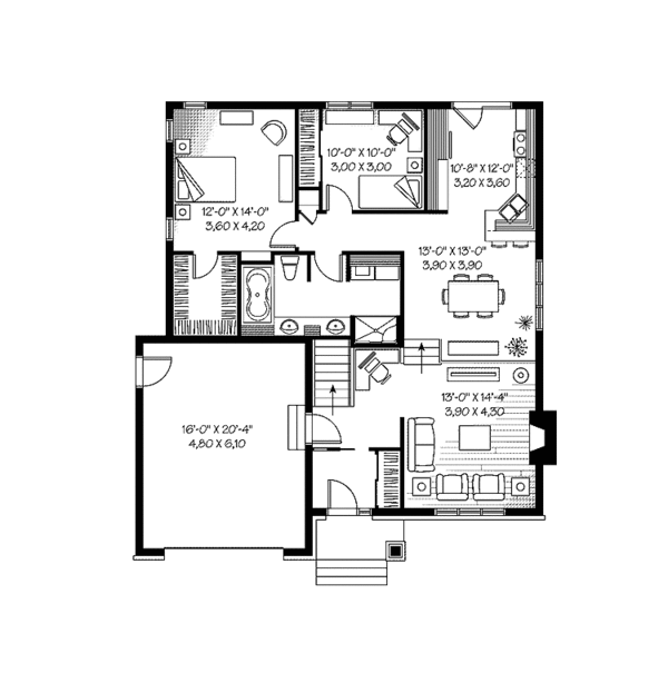 Home Plan - Craftsman Floor Plan - Main Floor Plan #23-2436