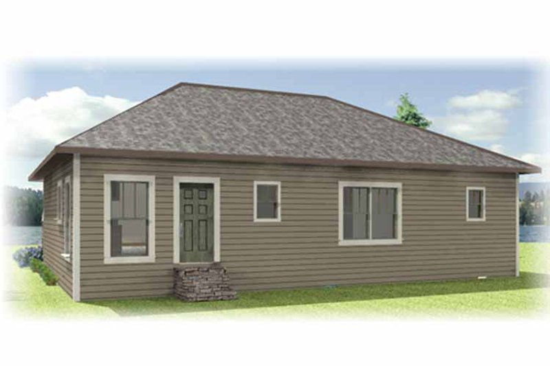 Home Plan - Exterior - Rear Elevation for Craftsman House Plan #44-217 - 4 bed, 2 bath