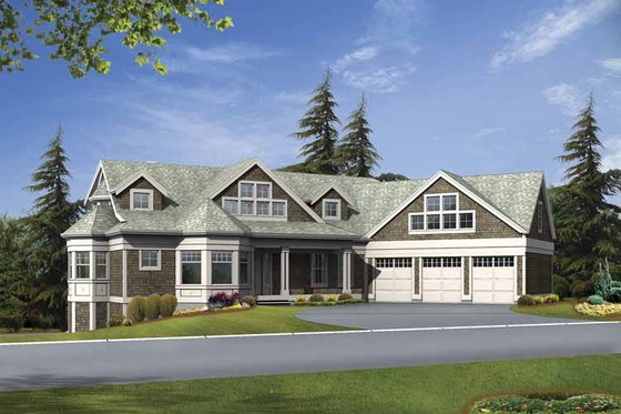 Exterior - Front Elevation 3 for Craftsman House Plan #132-517 - 3 bed, 2.5 bath