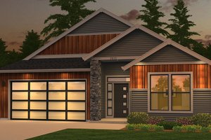 Exterior - Front Elevation 3 for Ranch House Plan #943-50 - 3 bed, 2 bath