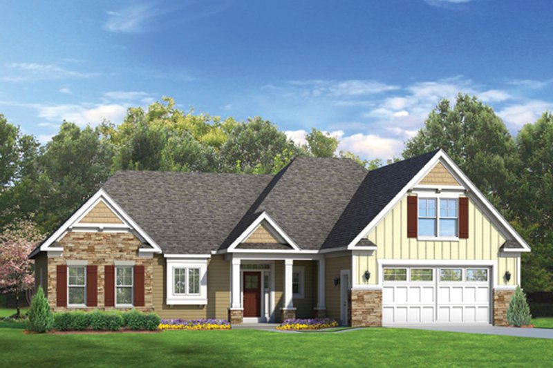 Architectural House Design - Ranch Exterior - Front Elevation Plan #1010-44