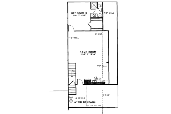 Floor Plan - Upper Floor for Traditional House Plan #17-2625 - 4 bed, 4 bath