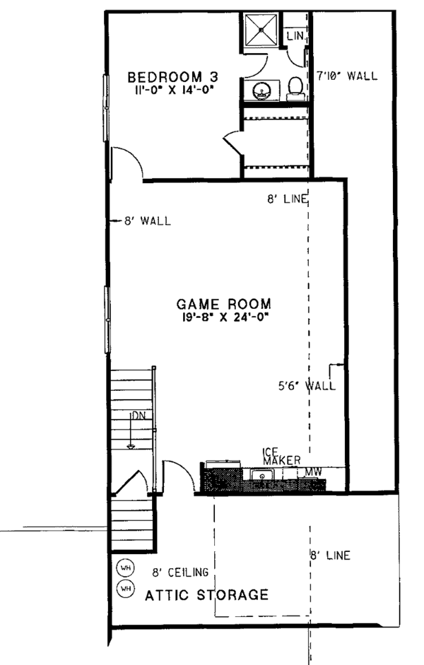 Traditional Floor Plan - Upper Floor Plan #17-2625