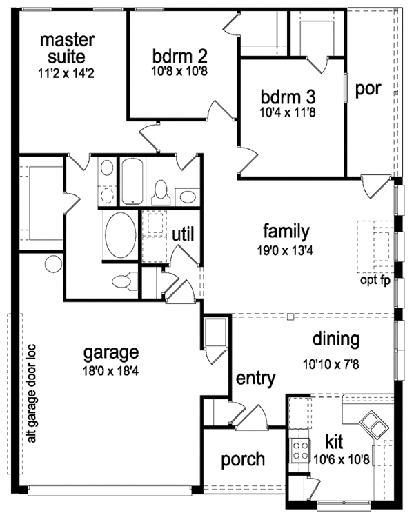 Home Plan - Traditional Floor Plan - Main Floor Plan #84-670