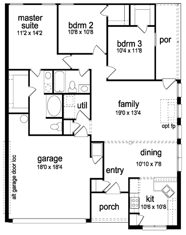 House Design - Traditional Floor Plan - Main Floor Plan #84-670